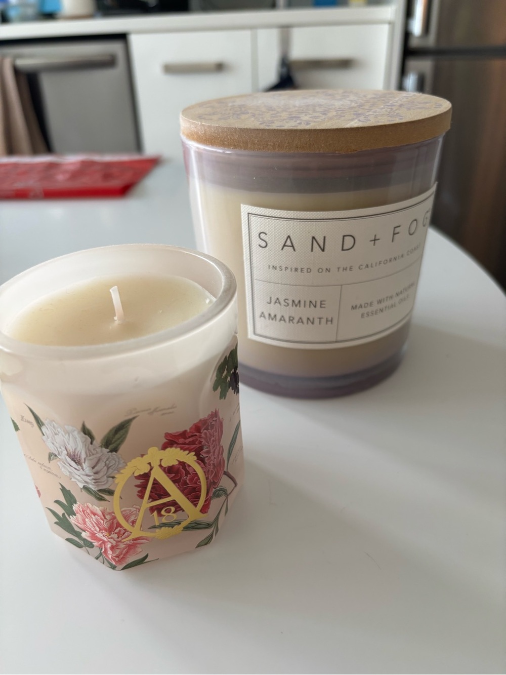Jasmine Amaranth Scented Candle - Neutral Lavender & Cream